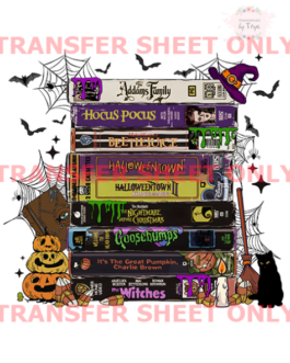 Halloween Movies VHS (IRON ON TRANSFER SHEET ONLY)
